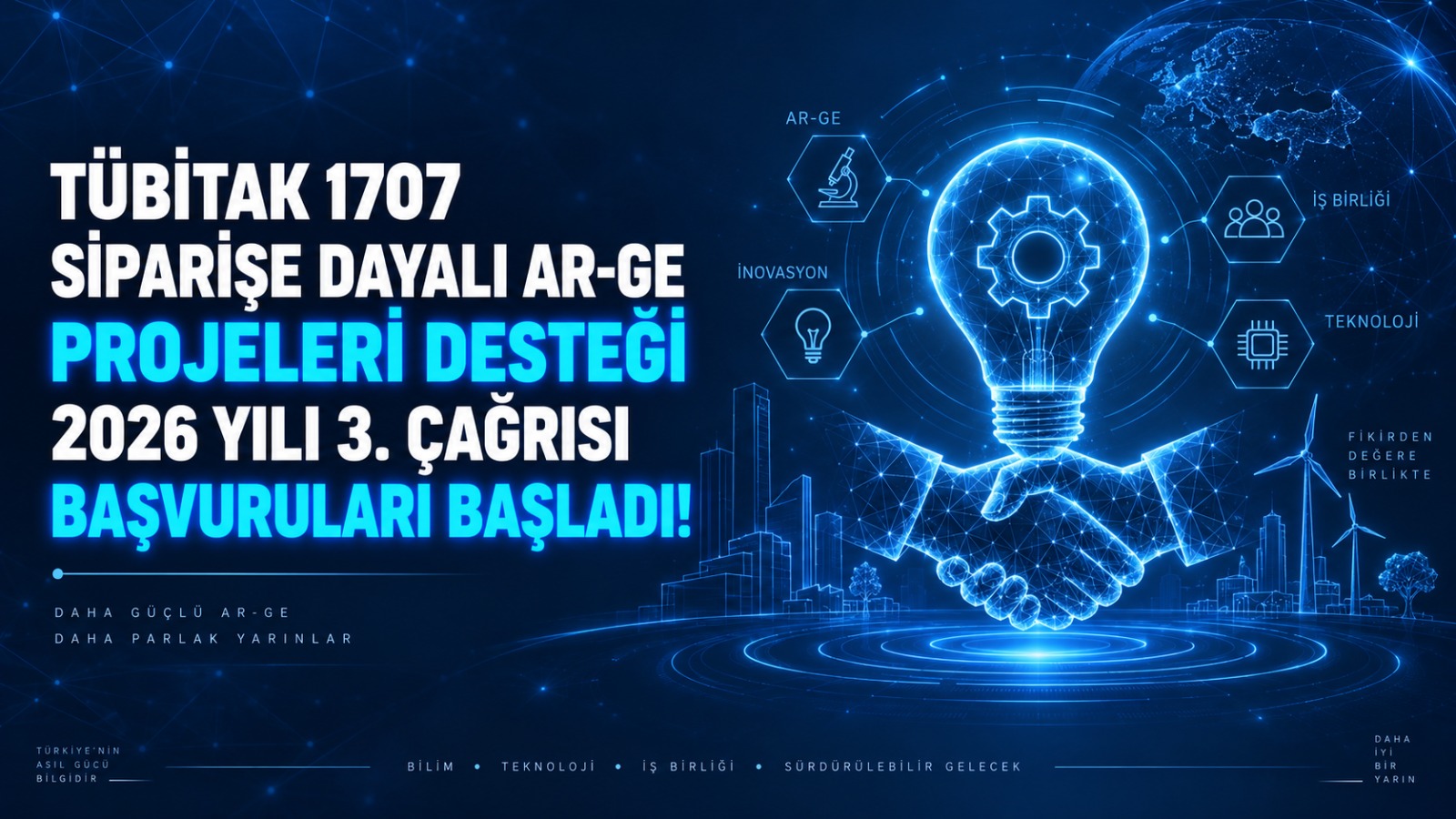 TÜBİTAK 1707 Siparişe Dayalı Ar-Ge Projeleri Destek Çağrısı